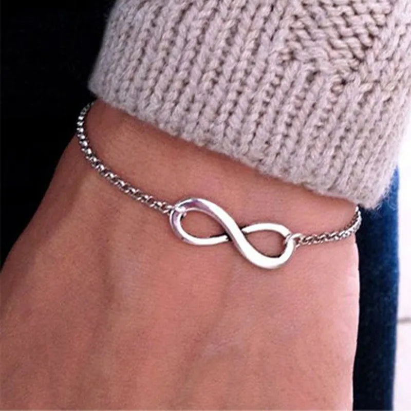 Infinity Charm Bracelet – Fashion Jewelry for Women, Men & Girls, Adjustable Pulseras Bijoux Gift Bangle